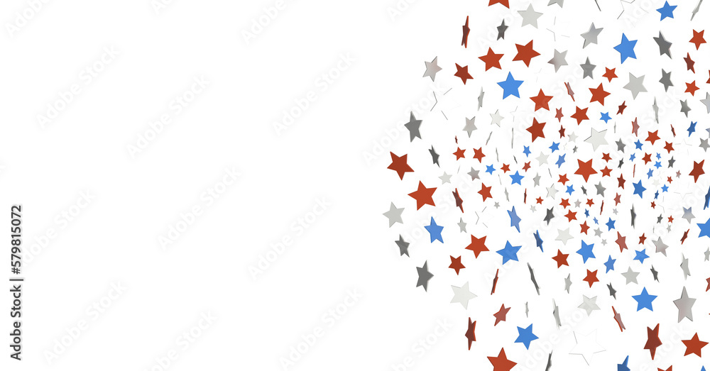 Stars - Festive background with confetti in the shape of stars in the color of the American flag. Stars - Festive background with confetti in the shape of stars in the color of the American flag.