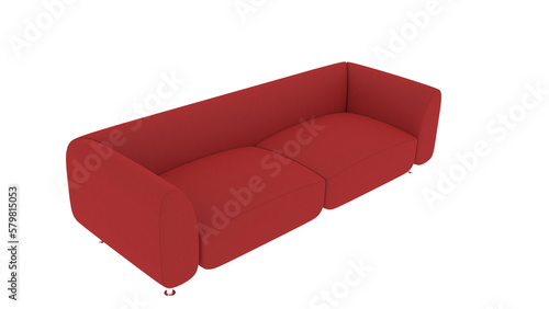 Red sofa modern interior design illustration, 3d render. photo