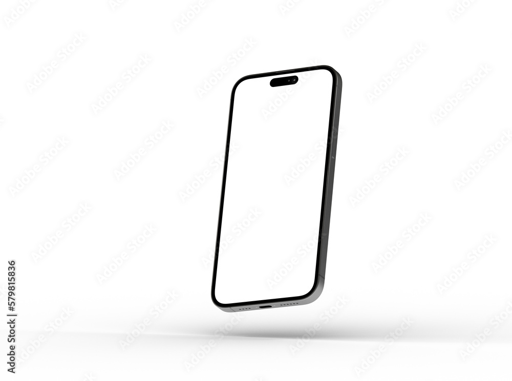 All-screen smartphone mockup isolated 3d All-screen smartphone mockup isolated 3d