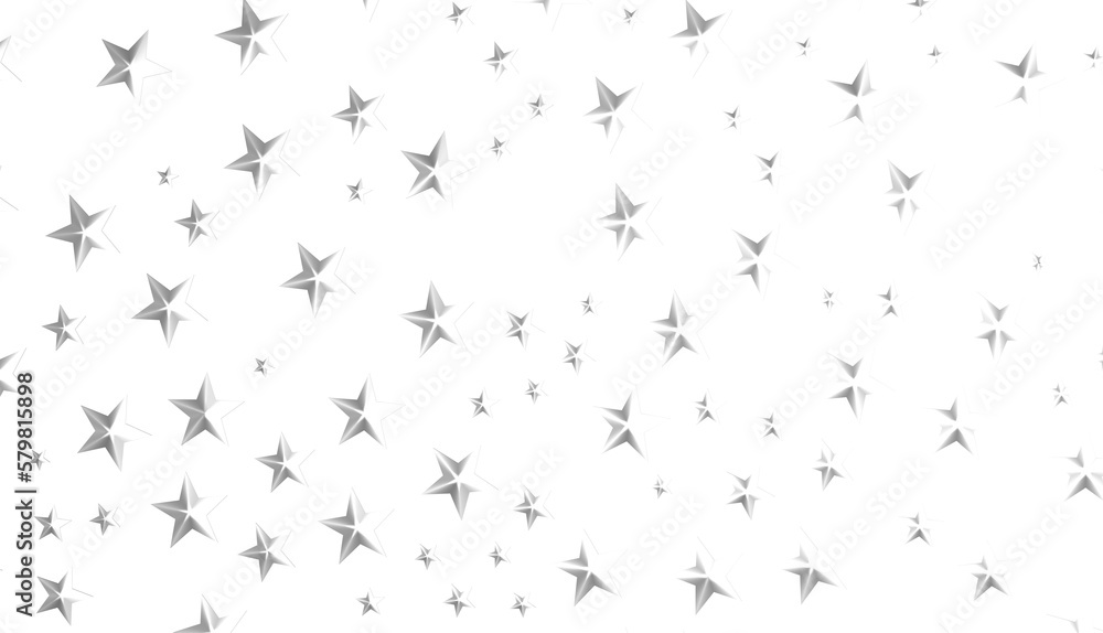 XMAS Stars - Holiday silver decoration, glitter frame isolated -