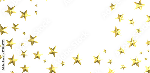 XMAS Stars - Banner with golden decoration. Festive border with falling glitter dust and stars.