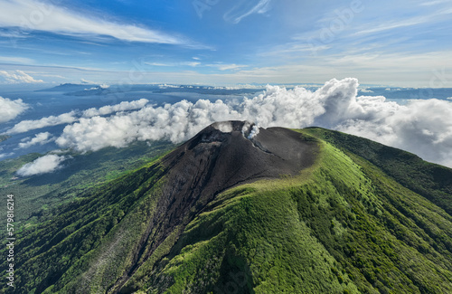 Aerial view of Gamalama Volcano on Ternate, Indonesia. photo