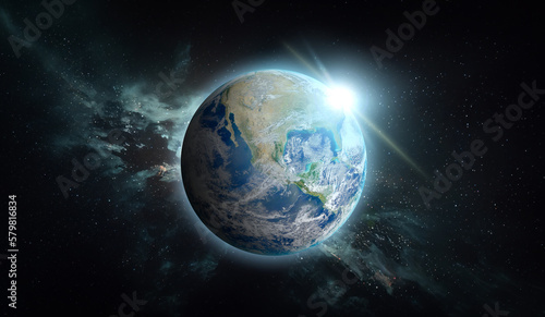 Fototapeta Naklejka Na Ścianę i Meble -  Planet Earth with on space background. Elements of this image furnished by NASA.