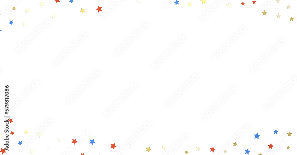 Stars - A blue glitter confetti border with red and blue stars on white Stars - A blue glitter confetti border with red and blue stars on white