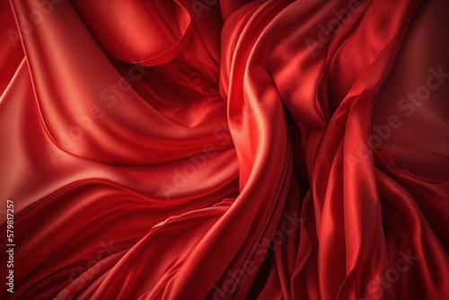 Bright red scarlet satin, created with generative AI