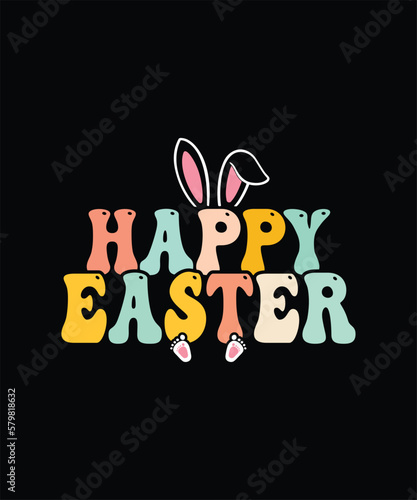 Happy Easter groovy  Bunny Easter T Shirt