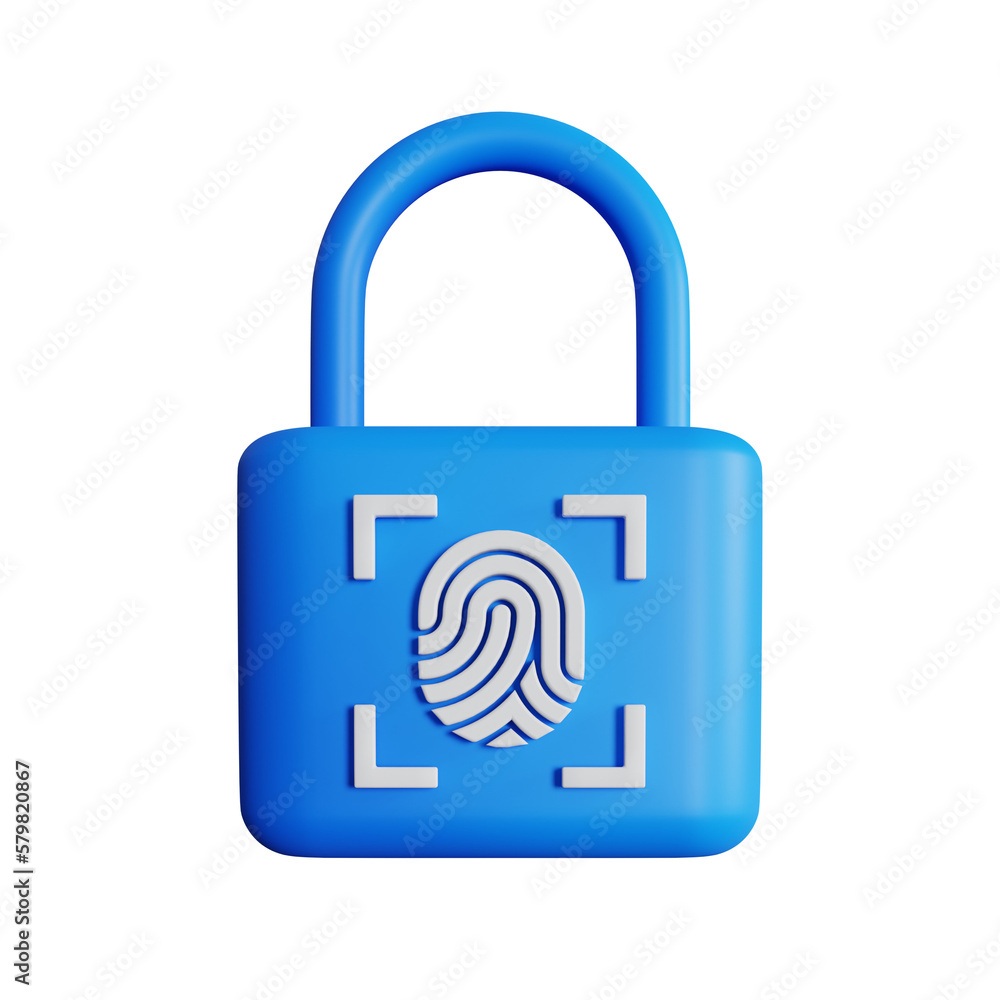 3d ilustrasi login interface fingerprint lock 3d ilustrasi login interface fingerprint lock