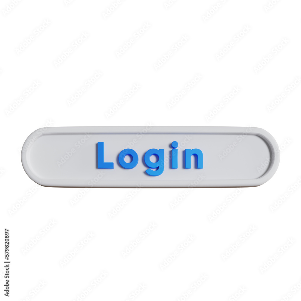 3d ilustrasi login interface login button white case sensitivity 3d ilustrasi login interface login button white case sensitivity