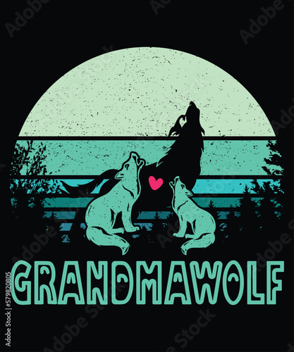 Photography Grandmawolf Mother's Day T-Shirt, Retro Vintage Mother's Day Shirt, Mother Wolf