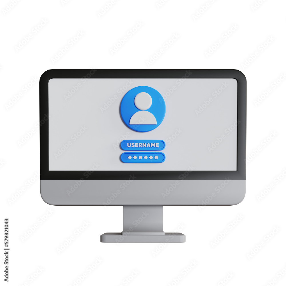 3d ilustrasi login interface monitor username and password black edge 3d ilustrasi login interface monitor username and password black edge