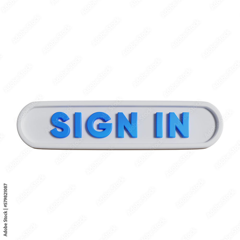 3d ilustrasi login interface white sign in 3d ilustrasi login interface white sign in