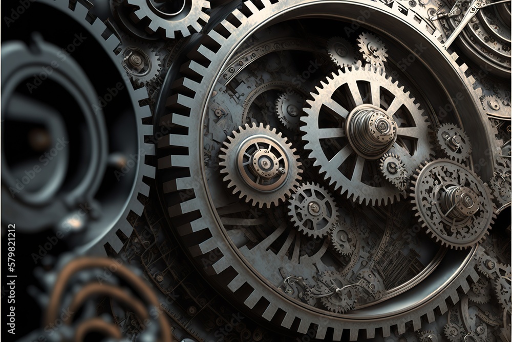 Mechanical engineering, 3d mechanism Ai Generate Stock Illustration ...