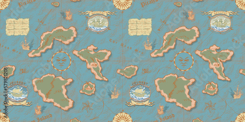ancient nautical chart of sea routes