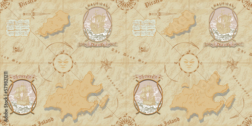 ancient nautical chart of sea routes