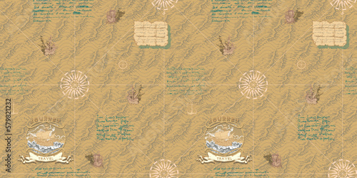 ancient nautical chart of sea routes