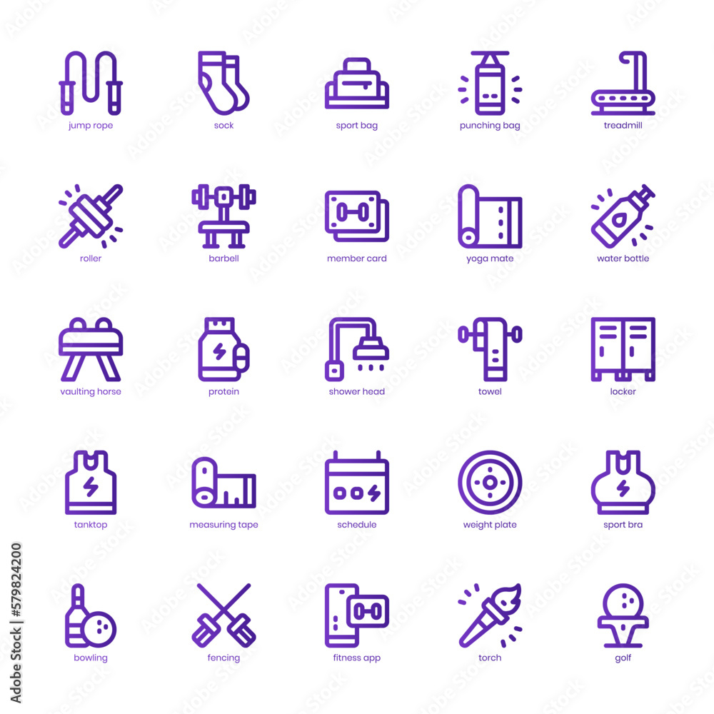 Fitness and Sport icon pack for your website design, logo, app, and user interface. Fitness and Sport icon basic line gradient design. Vector graphics illustration and editable stroke. Fitness and Sport icon pack for your website design, logo, app, and user interface. Fitness and Sport icon basic line gradient design. Vector graphics illustration and editable stroke.