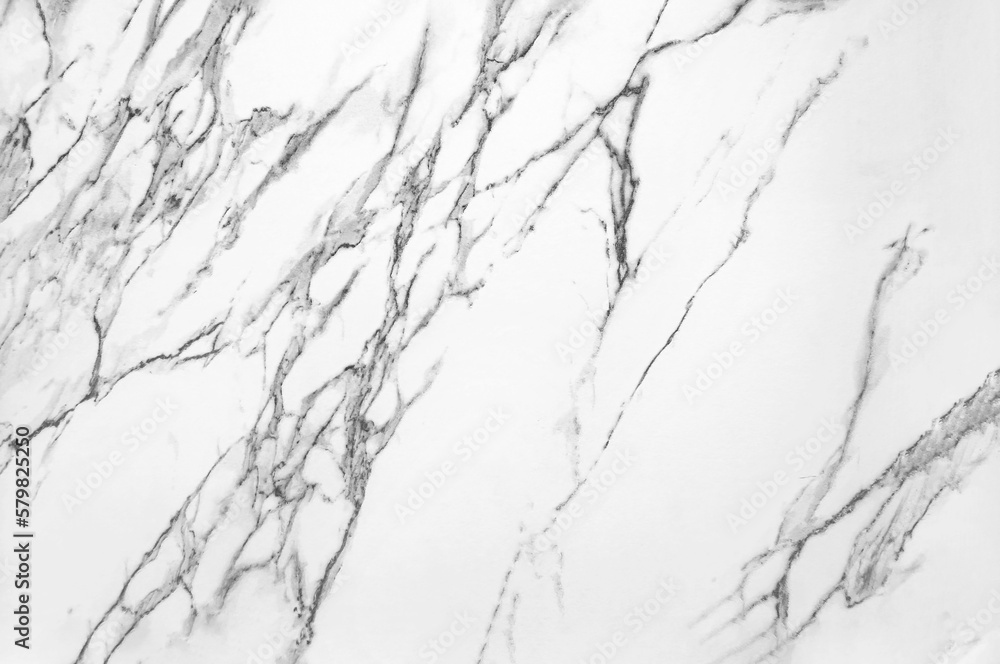 Fototapeta premium Texture of white marble with black and gray streaks, tiles imitate natural stone