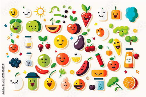Vegetable Icons for Your Next Recipe. AI generated image