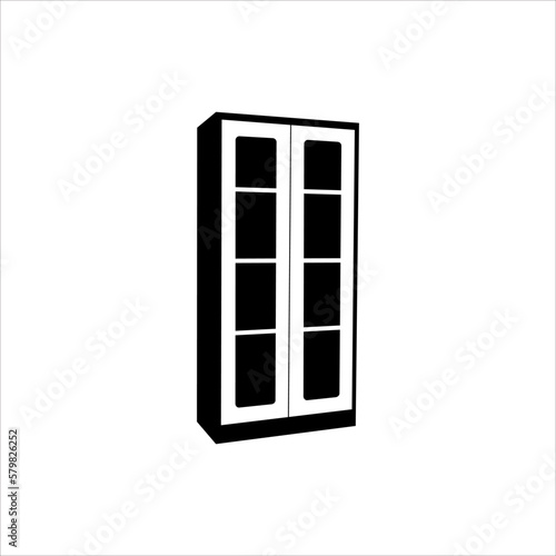 book display cupboard silhouette illustration icon design