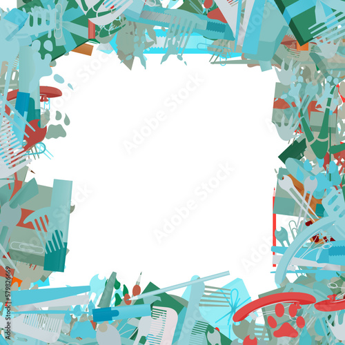 Background pattern abstract design texture. Border frame, transparent background. Theme is about many, gift, present, animal tracks, comb, parcel, ribbon, anniversary, box, clerical, employee