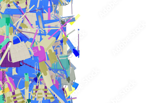 Background pattern abstract design texture. Vertical seamless stripe. Border frame, transparent background. Theme is about lady, marker, for papers, handle, accessories, shopping, content