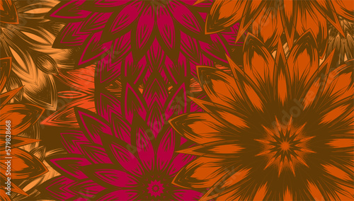 Flowers. Seamless floral background. Tracery handmade nature ethnic fabric backdrop pattern. Textile design texture. Decorative color art. Vector