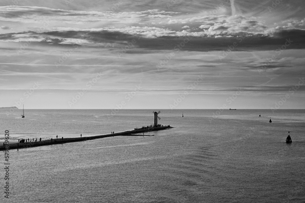 Poland, Swinoujscie, entrance to the port.