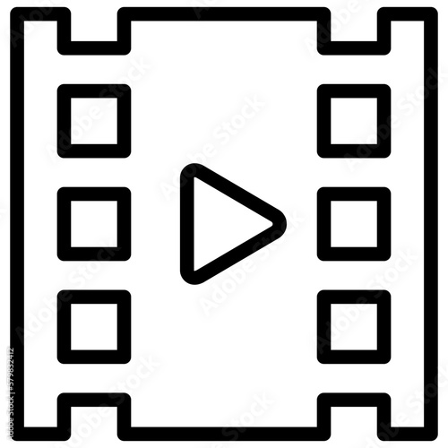 cinema ilustration design with outline