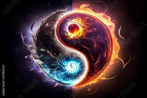 chinese yin yang symbol. Generative AI, Generative, AI