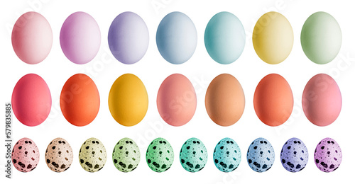 Set of Easter eggs on a transparent background. isolated object. Element for design