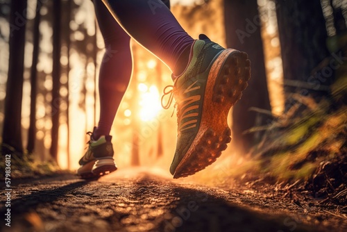 Runner athlete running on t...