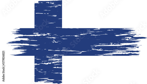 Brush stroke flag of FINLAND