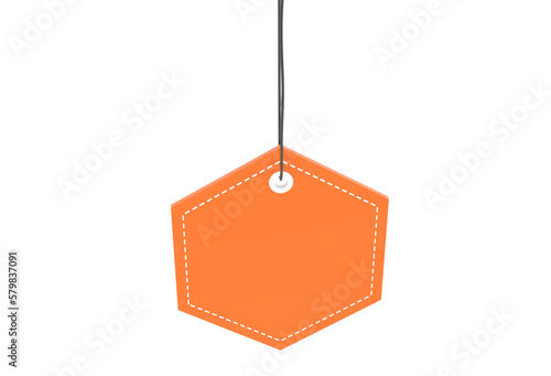 Realistic discount tag or blank paper label for sale promotion on transparent background
