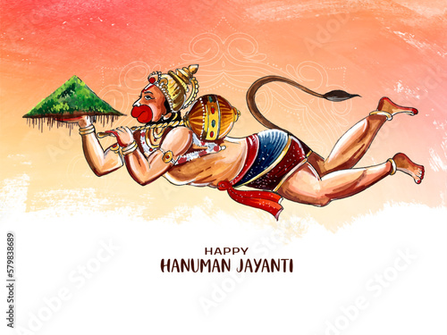 Foto Happy Hanuman Jayanti traditional Indian festival celebration background