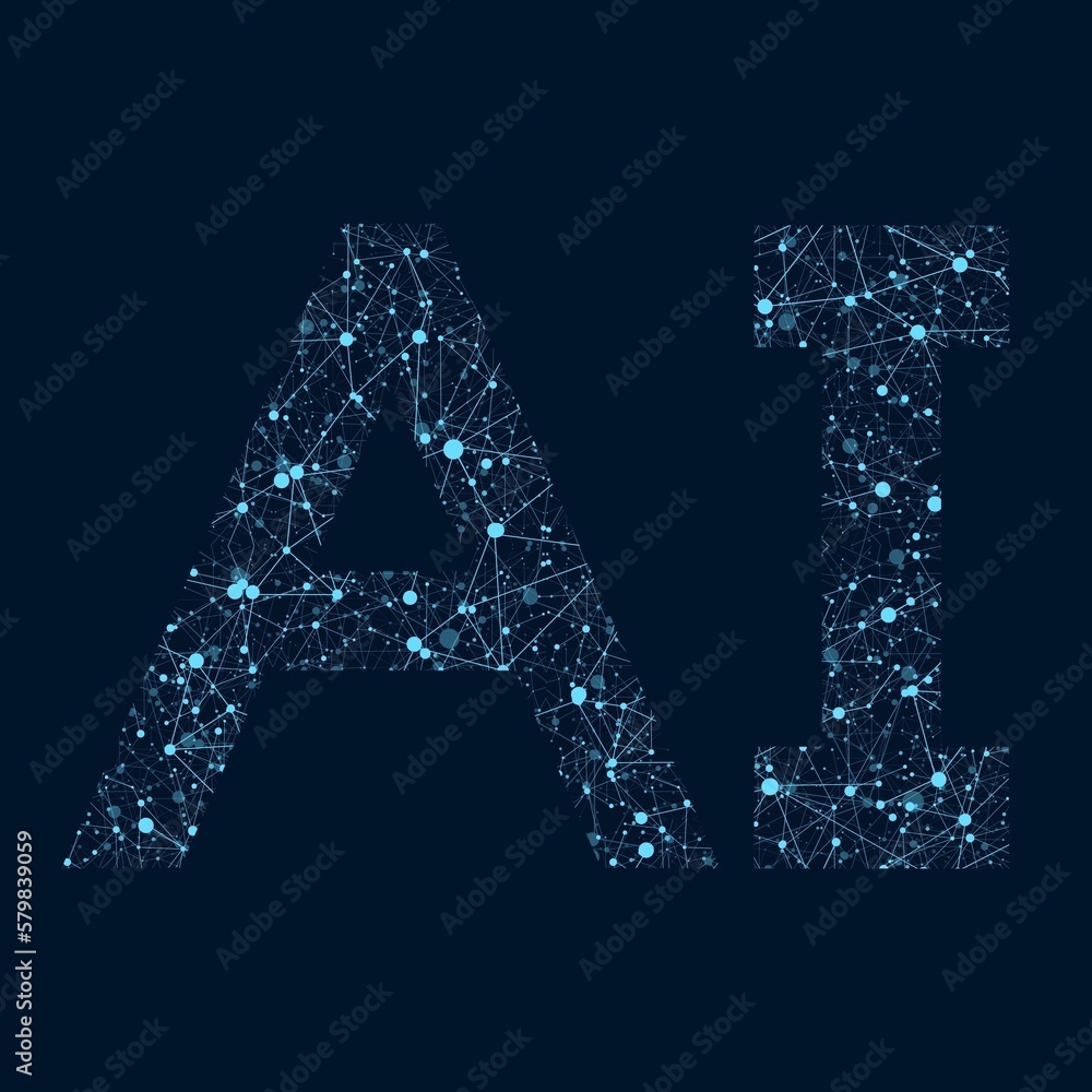 illustration Blue lines plexus are connected in technology AI concept illustration Blue lines plexus are connected in technology AI concept
