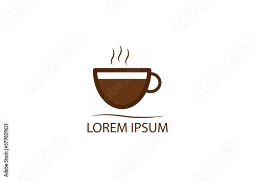 Coffee cup with logo design vector template