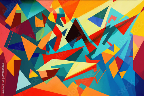Colorful triangle vector design geometric pattern illustration