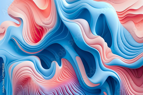 Abstract Coral Blue Pastel Fluid Texture Wave Background. Generative Ai, abstract, coral, blue, pastel, fluid, texture, wave, background, generative, ai, art, design, illustration.