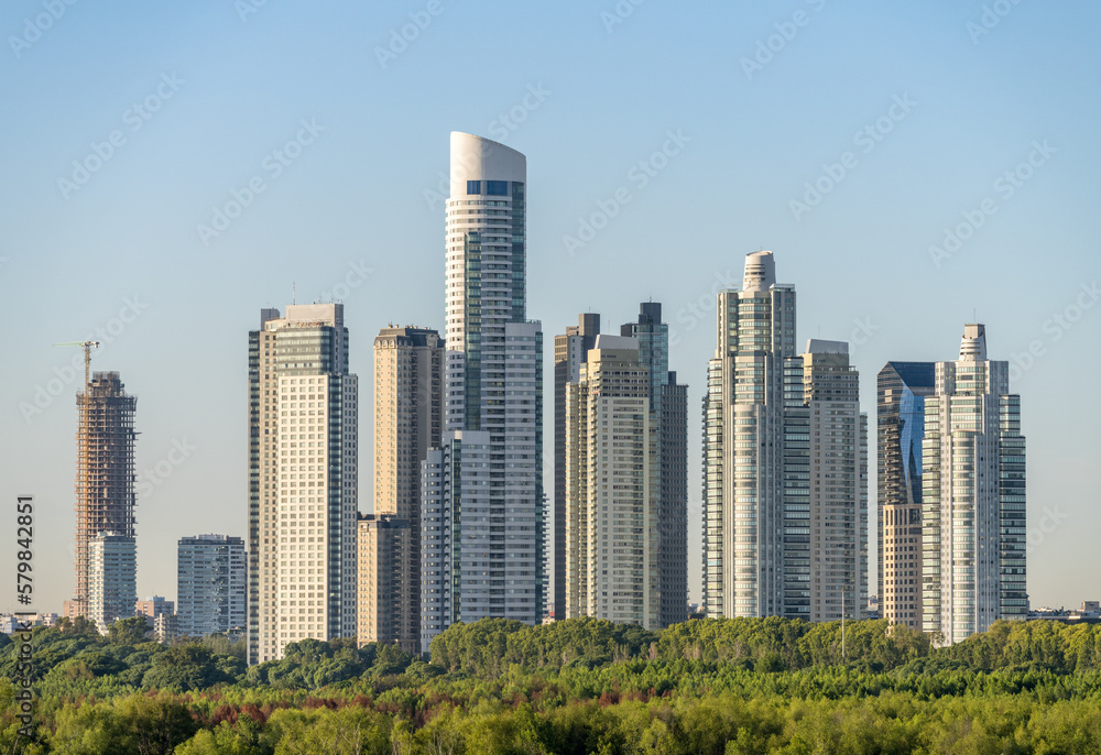 Large modern apartment buildings of Puerto Madero by the shoreline in Buenos Aires Argentina Large modern apartment buildings of Puerto Madero by the shoreline in Buenos Aires Argentina