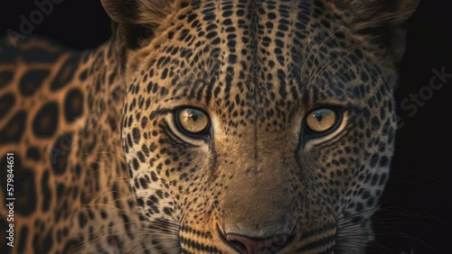 A closer look of the fierce cheetah with the big eyes looking AI generated