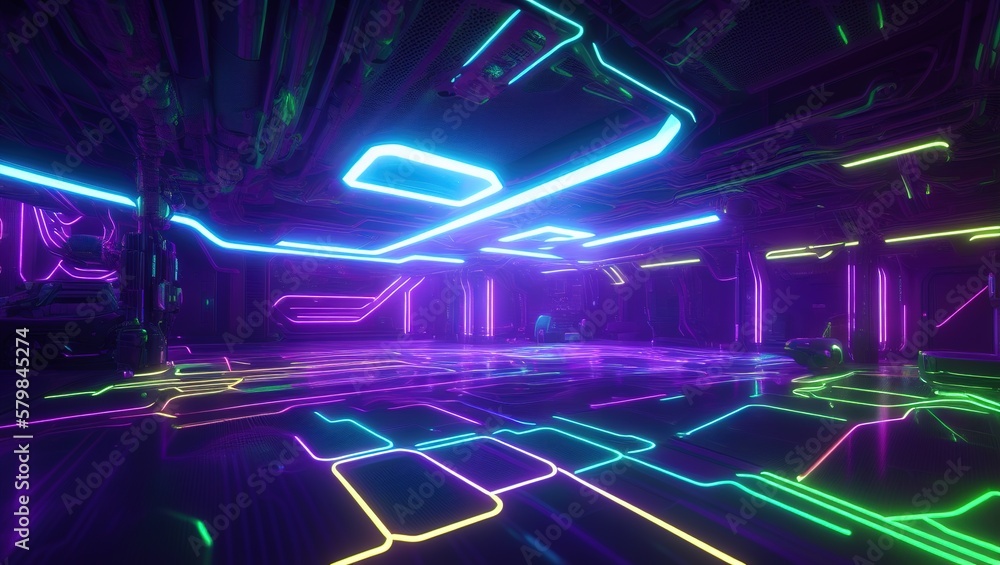 Obraz premium virtual environment and cyberspace