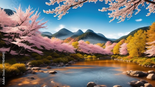 mountains and sakura © tugolukof
