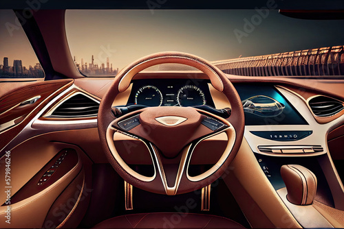 Interior of a car created with AI