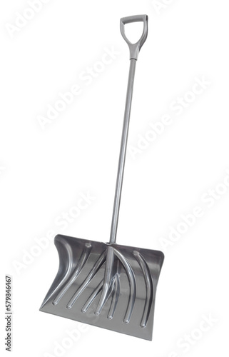 Scoop snow shovel isolated on white