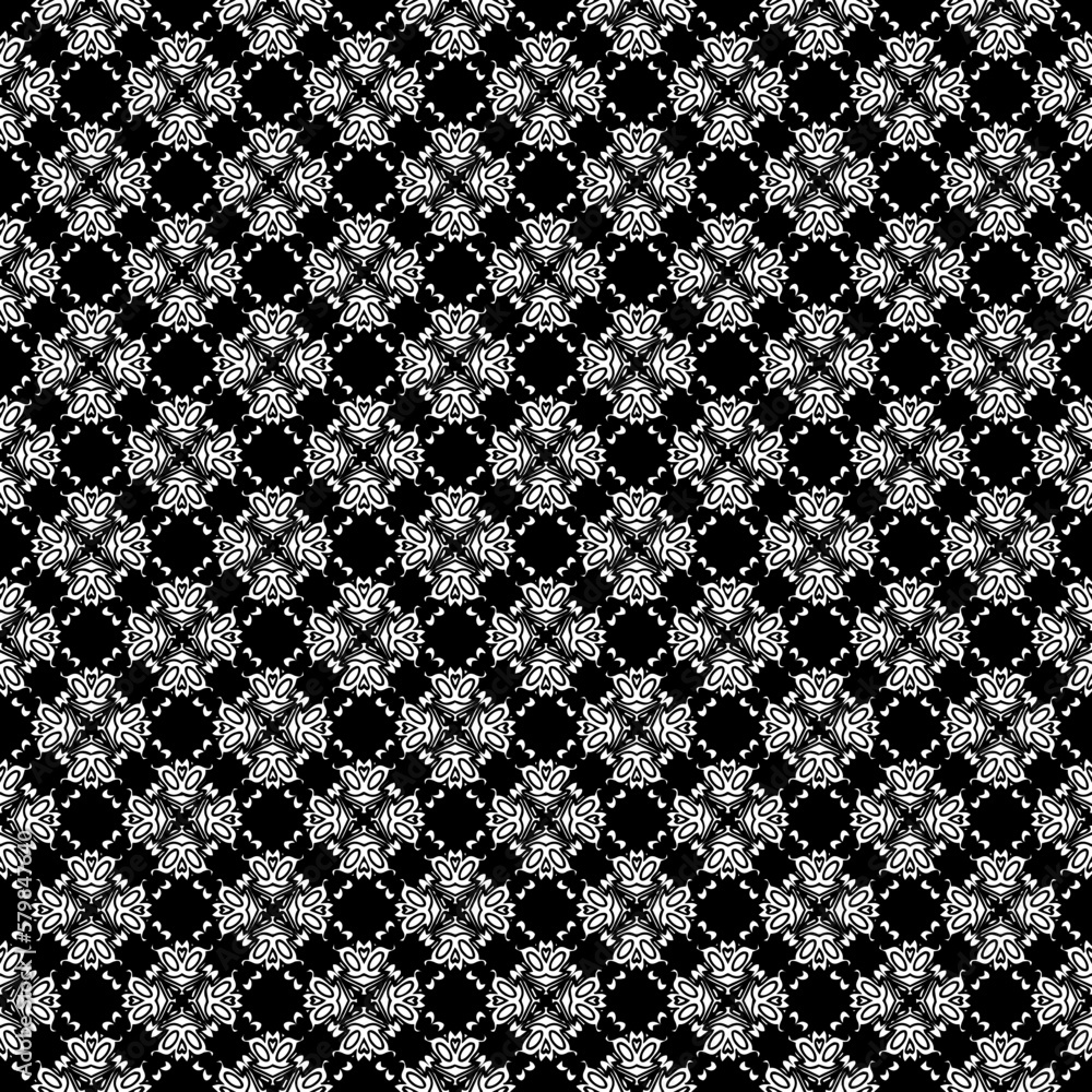 Black and white seamless pattern texture. Greyscale ornamental graphic design. Mosaic ornaments. Pattern template. Vector illustration. EPS10. Black and white seamless pattern texture. Greyscale ornamental graphic design. Mosaic ornaments. Pattern template. Vector illustration. EPS10.