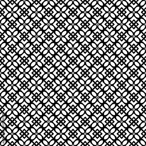 Black and white seamless pattern texture. Greyscale ornamental graphic design. Mosaic ornaments. Pattern template. Vector illustration. EPS10. © Jozsef