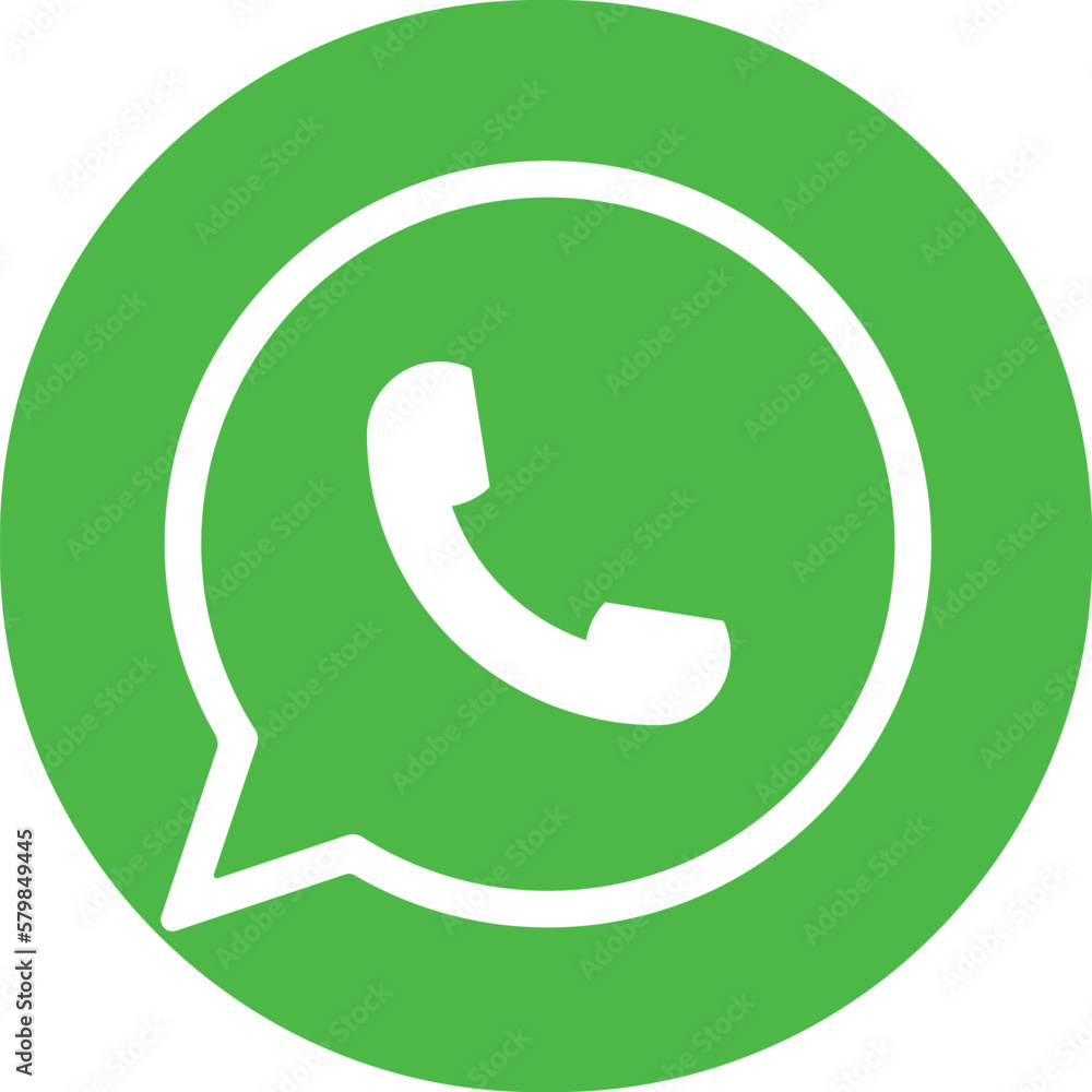 WhatsApp logo messenger icon. Realistic social media logotype. what's