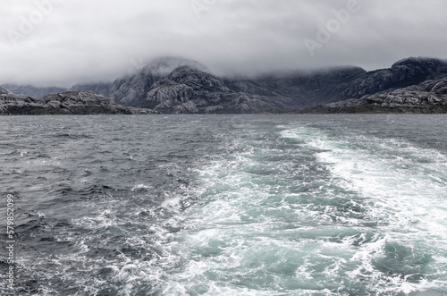 Ferry ride through Kawesqar National Park in the icy waters of the fjords of southern Chile