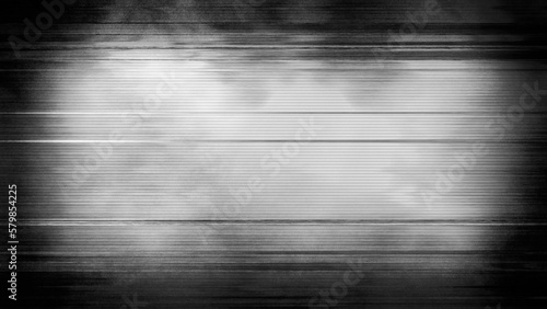 Vintage horizontal scanlines with vignette border. Retro CCTV or VHS video white noise or signal error background texture transparent overlay. Grungy distressed dystopiacore horror film backdrop 16:9.