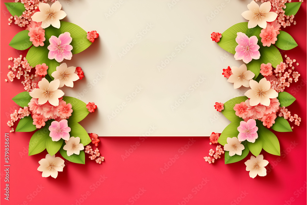 Floral frame with empty space 